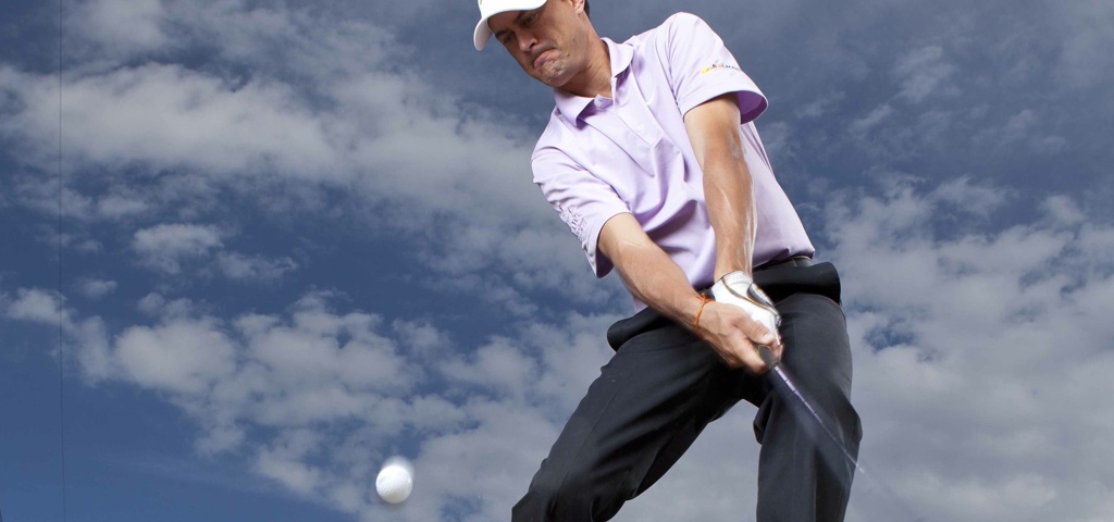 PGA Golfer Inder van Weerelt lobbing the ball