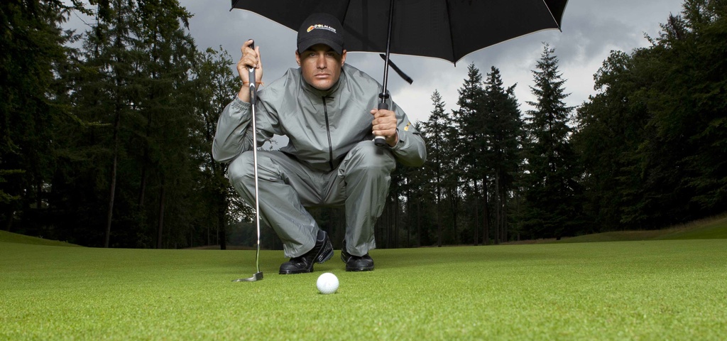 PGA Golfer Inder van Weerelt considering his putt